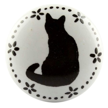 Cat Ceramic Flat Knobs